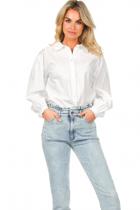 Lollys Laundry | Blouse met pofmouwen Twilight | wit  