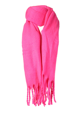 American Vintage |Fijn gebreide sjaal met franjes Zinaco | roze
