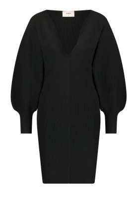 Freebird |  Knitted dress with balloon sleeves Faizah | black