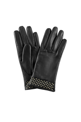 Depeche | Leather gloves with studs Sheep | black 