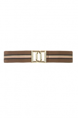 Dante 6 | Striped Waist Belt Monogram | brown