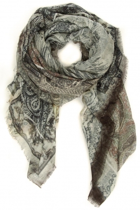 Moment by Moment | Scarf with wolf print Micona | black