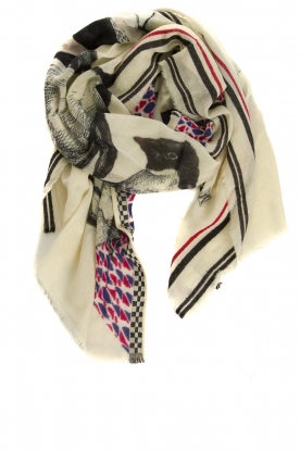 Moment by Moment | Scarf with penguin print Oil | natural