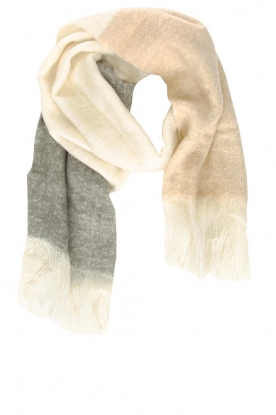 Moment by Moment | Scarf with fringes Snow | white