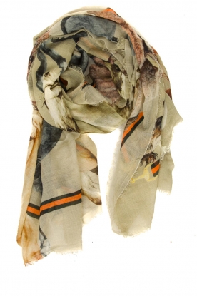 Moment by Moment |   Scarf with horseprint Lipa | brown 