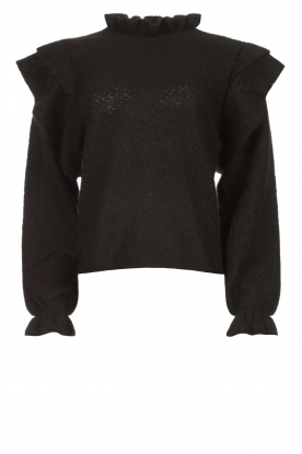 Silvian Heach | Sweater with ruffle shoulders Marser | black