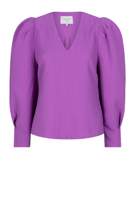 Dante 6 | Seersucker top with puff sleeves Zarga | purple