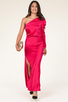 Look Satijnen one-shoulder jurk Penrith