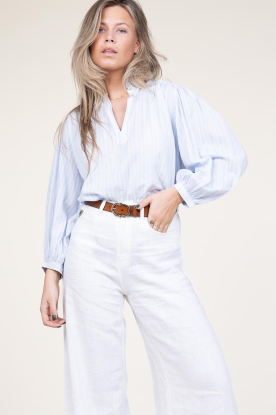 ba&sh |  Striped blouse with balloon sleeves Spice | blue 