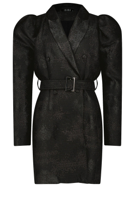 Ibana |Jacquard overslag jurk Fabulous | zwart