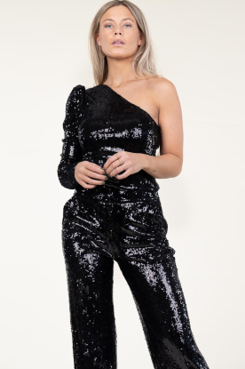 Ibana |  One-shoulder top with sequins Finn | black