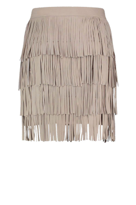 Ibana | Leather skirt with frills Sivan | taupe