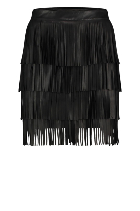 Ibana | Leather skirt with frills Sivan | black