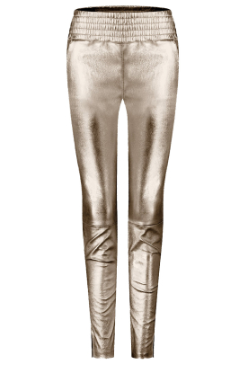 Ibana | Stretchleren metallic legging Colette | licht goud 