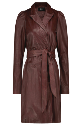 Ibana |  Leather dress with bow belt Darcia | bordeaux