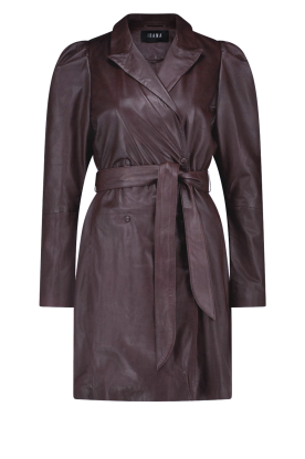 Ibana | Leather dress with bow belt Darcia | bordeaux