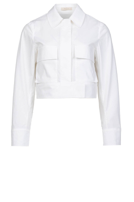 Mes Demoiselles |Katoenen cropped blouse jasje Pinell | wit