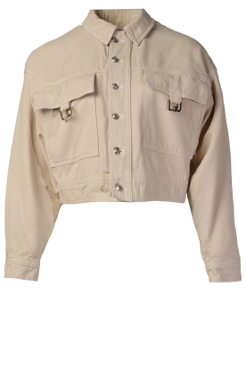 Liu Jo | Cropped denim jacket Boxby | beige