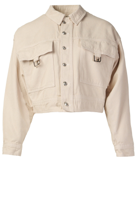 Liu Jo |Cropped denim jacket Boxby | beige