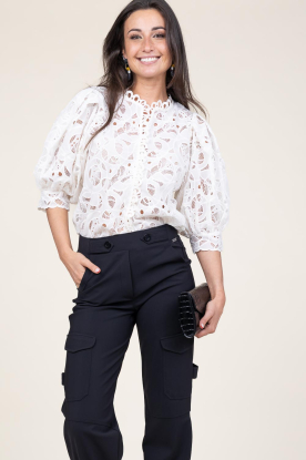 Copenhagen Muse |  Lace blouse with puffed sleeves Mala | natural 