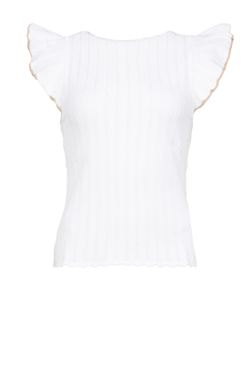 Kocca | Fine knitted top with ruffles Curuana | white