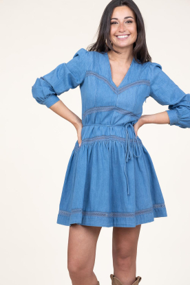 Twinset |  Non-stretch dress with denim look Lynn | blue