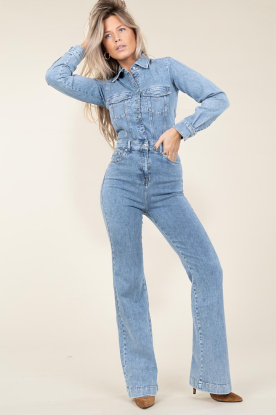 7 For All Mankind | Stretchdenim jumpsuit Luxe | blauw
