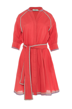 Devotion |  Cotton dress with embroidery Amelia | red 