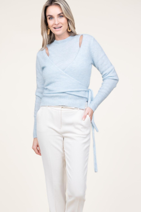 Second Female |  Soft mohair wrap sweater Brookline | blue