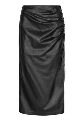 Second Female |  Faux leather stretch skirt Seema | black 
