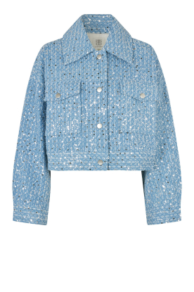 Second Female |  Cropped jacket with sequins Lemara | blue