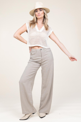 Lois Jeans |  Linen trousers Skater | taupe 