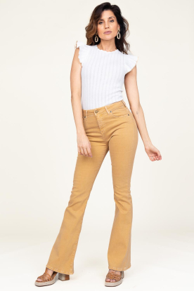 Lois Jeans | High waist flared stretch jeans Raval L32 | geel 