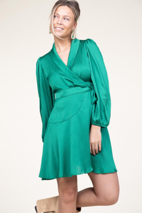 Suncoo |  Satin wrap dress Clun | green