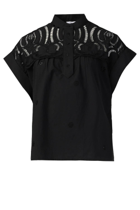 Suncoo | Broderie blouse Lina | zwart