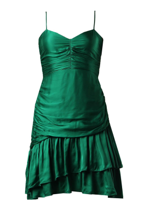 Suncoo | Satijnen viscose jurk Cordoue | groen