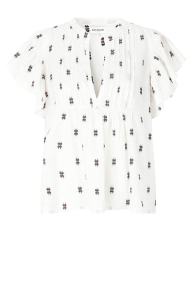 Lollys Laundry | Jacquard top with print Isabel | natural