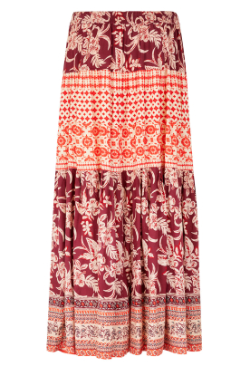Lollys Laundry | Maxi skirt with print Sunset | red