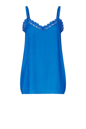 Lollys Laundry | Viscose top with lace Viane | blue