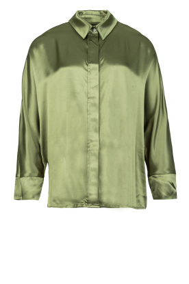Greek Archaic Kori | Satin blouse Maia | green