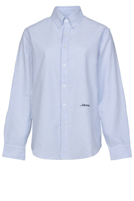 Mercer |Fijne streep blouse The Oxford | blauw
