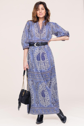 Antik Batik |  Cotton maxi skirt with paisley print Tajar | blue