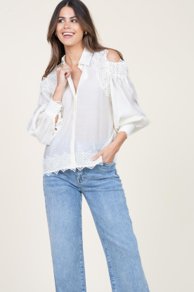 Copenhagen Muse |  Lace blouse with cut-outs Molly | natural 
