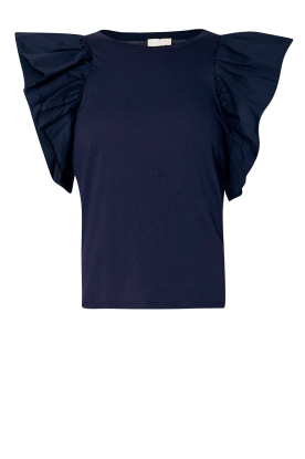 Liu Jo | Jersey poplin t-shirt Relievo | blauw
