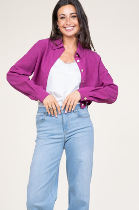 Liu Jo |  Pinstripe cropped blouse Trapani | purple