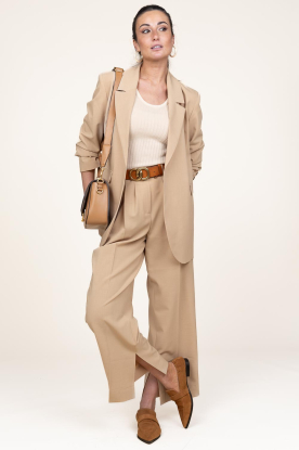 Herskind |  Pleated trousers with slit Rupert | beige 