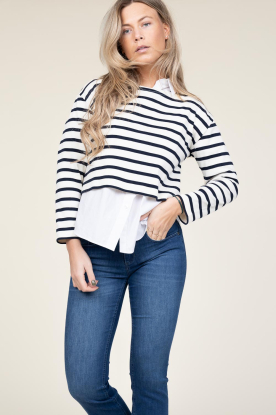 Co'Couture |  Striped sweater Classic | natural