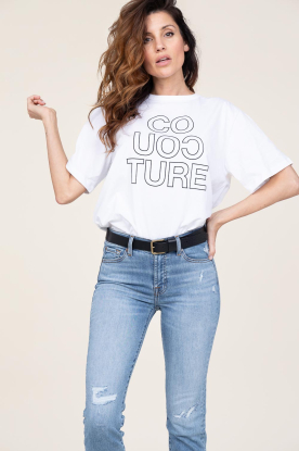 Co'Couture |  Oversized t-shirt with logo Outline | white