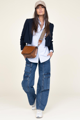 Co'Couture |  Cotton denim cargo pants Vika | blue