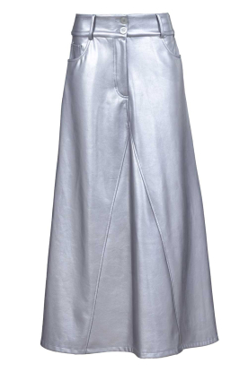 D-ETOILES CASIOPE | Metallic faux leather skirt Gloria | silver